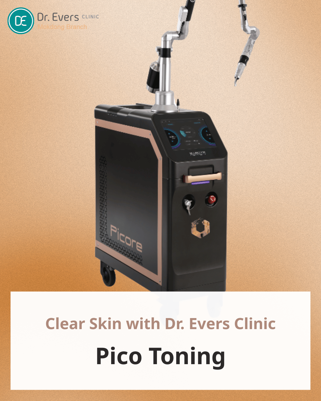 Pico laser device at Dr. Evers Clinic Mokdong for clear skin treatment